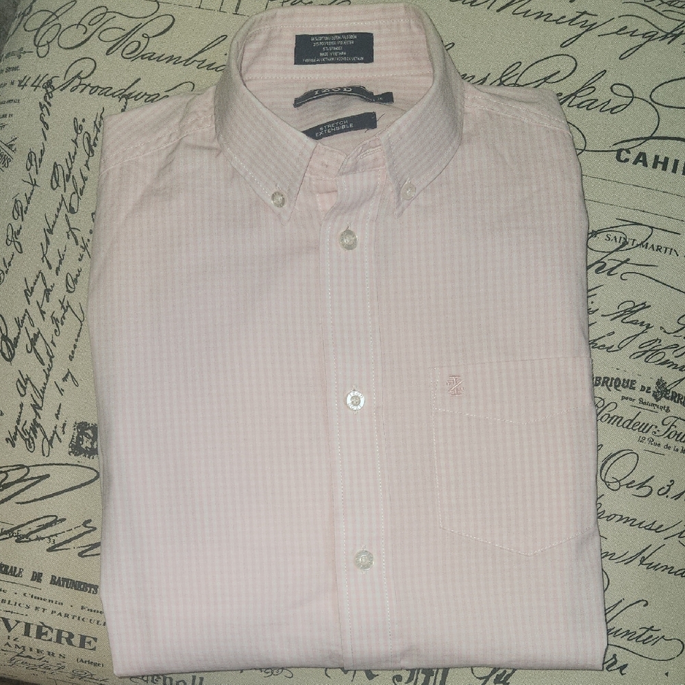 Boy's Izod Button-Down Dress Shirt - Pink&White Check